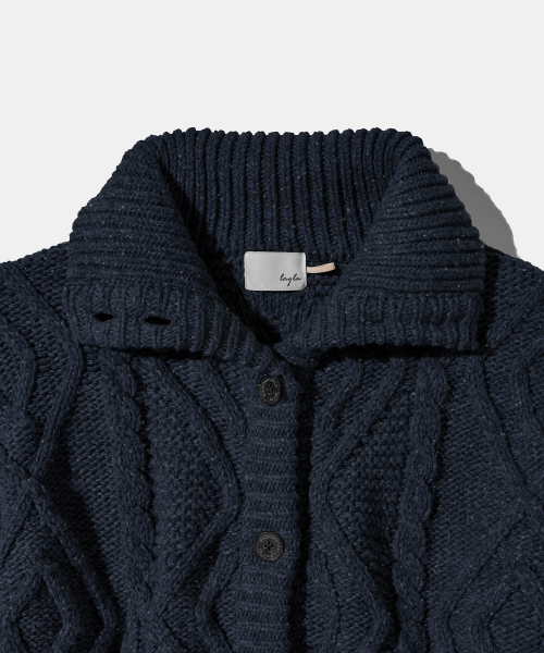 Diamond Layla(ダイアモンドレイラ)の「Turtleneck Two Buttons Cardigan C8 Dark Navy Melange(カーディガン/ボレロ・レディース・その他・MEDIUM/LARGE)」の4枚目の写真