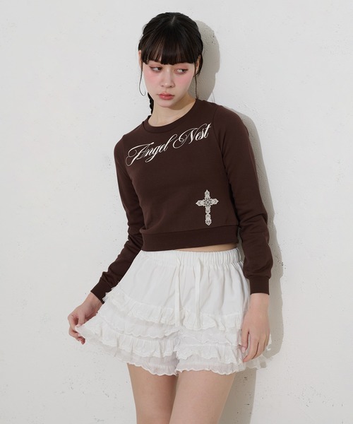 FCMM(エフシーエムエム)の「【日本限定】CROSS SWEATSHIRT / クロススウェットシャツ(スウェット・レディース・ブラウン/オフホワイト・SMALL/MEDIUM)」の4枚目の写真