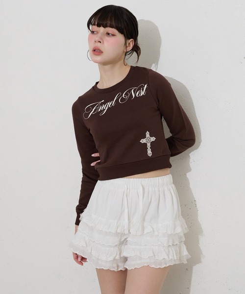 FCMM(エフシーエムエム)の「【日本限定】CROSS SWEATSHIRT / クロススウェットシャツ(スウェット・レディース・ブラウン/オフホワイト・SMALL/MEDIUM)」の5枚目の写真