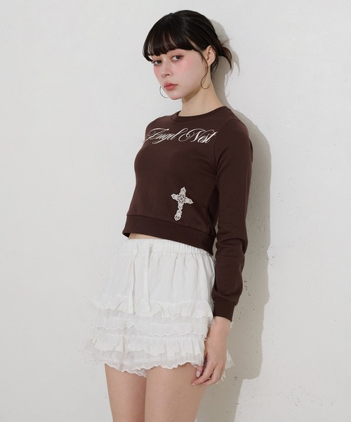 FCMM(エフシーエムエム)の「【日本限定】CROSS SWEATSHIRT / クロススウェットシャツ(スウェット・レディース・ブラウン/オフホワイト・SMALL/MEDIUM)」の6枚目の写真