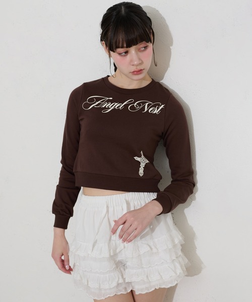 FCMM(エフシーエムエム)の「【日本限定】CROSS SWEATSHIRT / クロススウェットシャツ(スウェット・レディース・ブラウン/オフホワイト・SMALL/MEDIUM)」の7枚目の写真