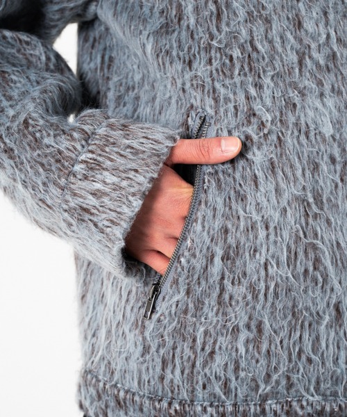 Camphor wood(カンファーウッド)の「SAILOR COLLAR SHAGGY HOODIE / セーラーカラージップアップシャギーフーディ(パーカー・メンズ・グレイッシュブルー/ブラウン・MEDIUM/LARGE)」の12枚目の写真