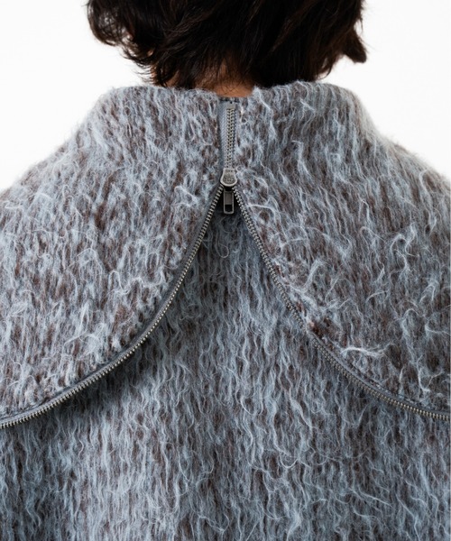 Camphor wood(カンファーウッド)の「SAILOR COLLAR SHAGGY HOODIE / セーラーカラージップアップシャギーフーディ(パーカー・メンズ・グレイッシュブルー/ブラウン・MEDIUM/LARGE)」の18枚目の写真