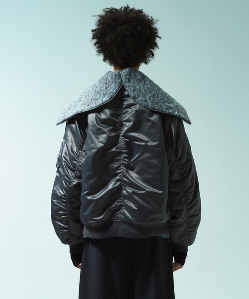 Camphor wood(カンファーウッド)の「SAILOR COLLAR SHAGGY HOODIE / セーラーカラージップアップシャギーフーディ(パーカー・メンズ・グレイッシュブルー/ブラウン・MEDIUM/LARGE)」の21枚目の写真