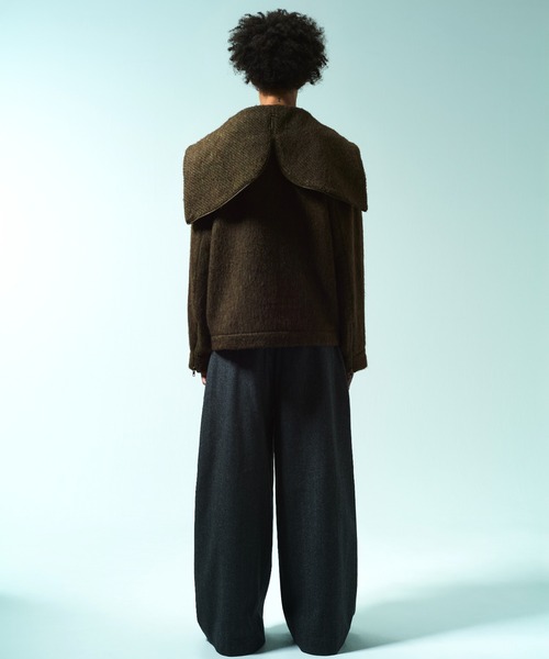 Camphor wood(カンファーウッド)の「SAILOR COLLAR SHAGGY HOODIE / セーラーカラージップアップシャギーフーディ(パーカー・メンズ・グレイッシュブルー/ブラウン・MEDIUM/LARGE)」の9枚目の写真