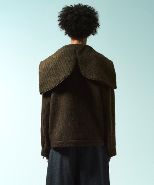 Camphor wood(カンファーウッド)の「SAILOR COLLAR SHAGGY HOODIE / セーラーカラージップアップシャギーフーディ(パーカー・メンズ・グレイッシュブルー/ブラウン・MEDIUM/LARGE)」の8枚目の写真