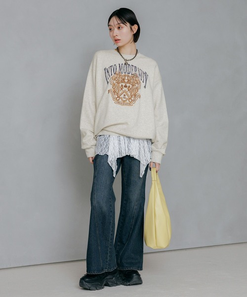 PAGEBOY(ページボーイ)の「イレヘムレイヤードワンピース(チュニック・レディース・オフホワイト/ブラック・FREE)」の3枚目の写真