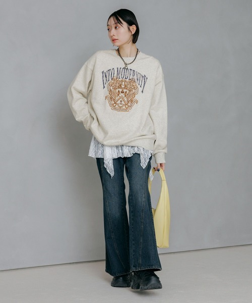 PAGEBOY(ページボーイ)の「イレヘムレイヤードワンピース(チュニック・レディース・オフホワイト/ブラック・FREE)」の4枚目の写真