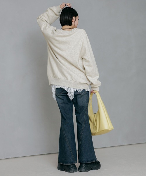 PAGEBOY(ページボーイ)の「イレヘムレイヤードワンピース(チュニック・レディース・オフホワイト/ブラック・FREE)」の6枚目の写真