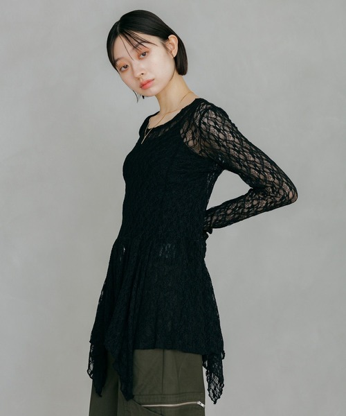 PAGEBOY(ページボーイ)の「イレヘムレイヤードワンピース(チュニック・レディース・オフホワイト/ブラック・FREE)」の14枚目の写真