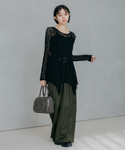 PAGEBOY(ページボーイ)の「イレヘムレイヤードワンピース(チュニック・レディース・オフホワイト/ブラック・FREE)」の10枚目の写真