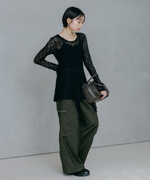 PAGEBOY(ページボーイ)の「イレヘムレイヤードワンピース(チュニック・レディース・オフホワイト/ブラック・FREE)」の12枚目の写真