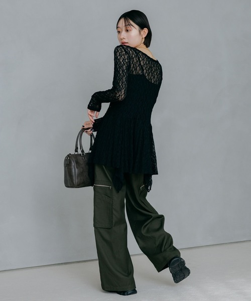 PAGEBOY(ページボーイ)の「イレヘムレイヤードワンピース(チュニック・レディース・オフホワイト/ブラック・FREE)」の13枚目の写真