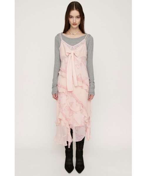 SLY(スライ)の「【2026SS新作】STILL STITCHING RIBBON SLIP スティル スティッチング リボン スリップ 冬服 春服(ワンピース・レディース・ピンク系その他/ベージュ系その他・FREE)」の5枚目の写真