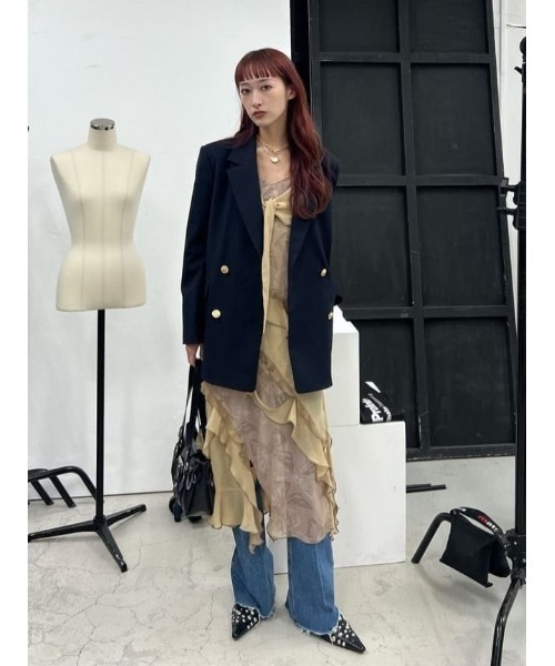 SLY(スライ)の「【2026SS新作】STILL STITCHING RIBBON SLIP スティル スティッチング リボン スリップ 冬服 春服(ワンピース・レディース・ピンク系その他/ベージュ系その他・FREE)」の6枚目の写真