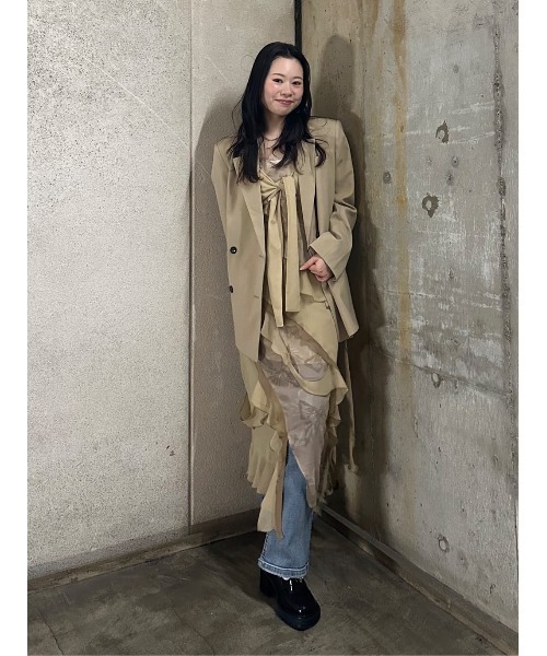 SLY(スライ)の「【2026SS新作】STILL STITCHING RIBBON SLIP スティル スティッチング リボン スリップ 冬服 春服(ワンピース・レディース・ピンク系その他/ベージュ系その他・FREE)」の7枚目の写真
