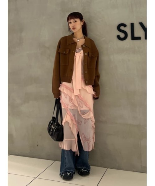 SLY(スライ)の「【2026SS新作】STILL STITCHING RIBBON SLIP スティル スティッチング リボン スリップ 冬服 春服(ワンピース・レディース・ピンク系その他/ベージュ系その他・FREE)」の8枚目の写真