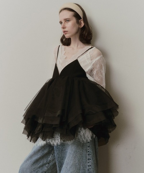 LA BELLE ETUDE(ラベルエチュード)の「ballerina Camisole(キャミソール・レディース・ブラック/ライトベージュ/カーキ・FREE)」の2枚目の写真