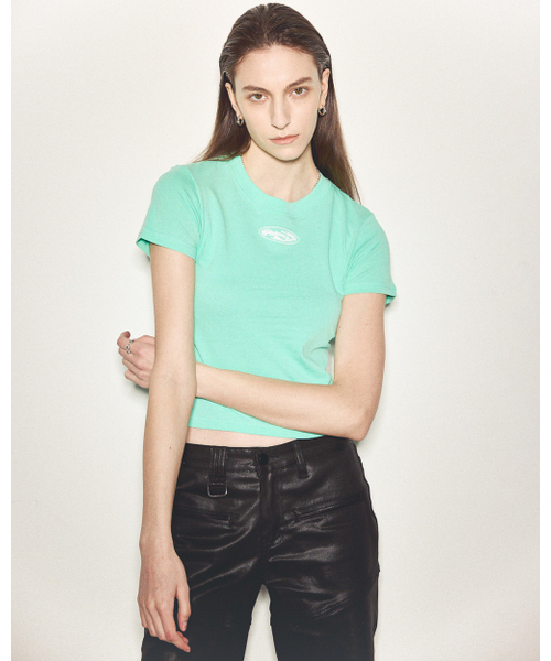 DECEMBER TEN(ディセンバーテン)の「コットンショートスリーブクロップTシャツブルーグリーン(Tシャツ/カットソー・レディース・その他・FREE)」の2枚目の写真