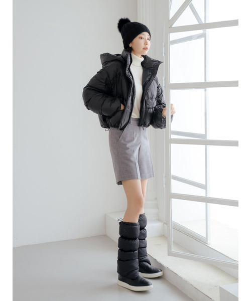 NITINA(ニティナ)の「フードパディングショートジャケットBK(その他アウター・レディース・ブラック・F)」の5枚目の写真