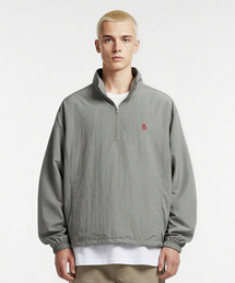 LENGAGEMENT（ランガージュマン）の「スモールハートハイネックハーフジップウィンドブレーカー [MOON MIST グレー]（ナイロンジャケット）」