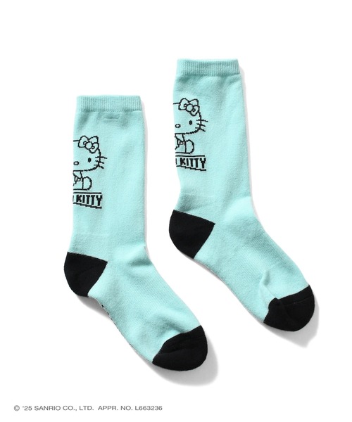 sanrio（サンリオ）の「サンリオキャラクターズ × ホームゲーム [HOMEGAME] - ハローキティー ソックス 靴下 [HELLO KITTY HOMEGAME SOCKS HG251701]（ソックス/靴下・レディース・エメラルドブルー・23-25cm）」の2枚目の写真