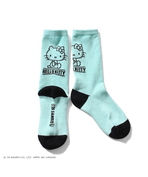 sanrio（サンリオ）の「サンリオキャラクターズ × ホームゲーム [HOMEGAME] - ハローキティー ソックス 靴下 [HELLO KITTY HOMEGAME SOCKS HG251701]（ソックス/靴下・レディース・エメラルドブルー・23-25cm）」の4枚目の写真