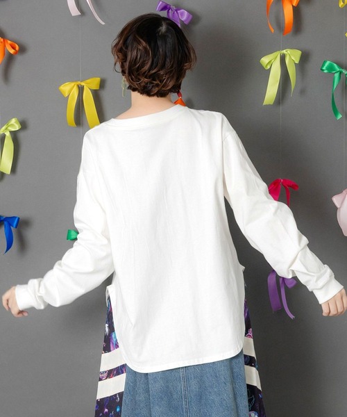 ScoLar(スカラー)の「ScoLar(スカラー) スカラーわんちゃんコレクション柄ロンT(Tシャツ/カットソー・レディース・ブラック/オフホワイト・MEDIUM)」の6枚目の写真