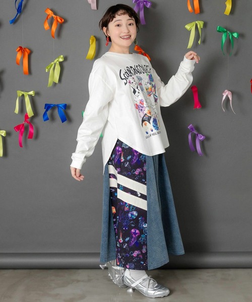 ScoLar(スカラー)の「ScoLar(スカラー) スカラーわんちゃんコレクション柄ロンT(Tシャツ/カットソー・レディース・ブラック/オフホワイト・MEDIUM)」の7枚目の写真