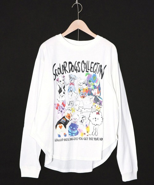 ScoLar(スカラー)の「ScoLar(スカラー) スカラーわんちゃんコレクション柄ロンT(Tシャツ/カットソー・レディース・ブラック/オフホワイト・MEDIUM)」の10枚目の写真
