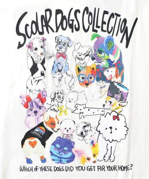 ScoLar(スカラー)の「ScoLar(スカラー) スカラーわんちゃんコレクション柄ロンT(Tシャツ/カットソー・レディース・ブラック/オフホワイト・MEDIUM)」の11枚目の写真