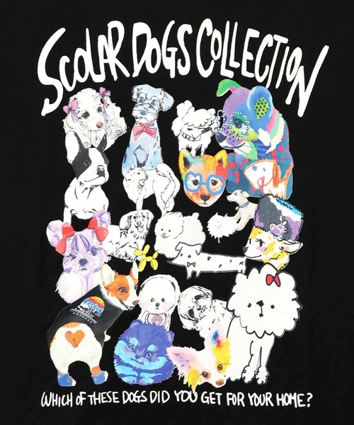 ScoLar(スカラー)の「ScoLar(スカラー) スカラーわんちゃんコレクション柄ロンT(Tシャツ/カットソー・レディース・ブラック/オフホワイト・MEDIUM)」の13枚目の写真