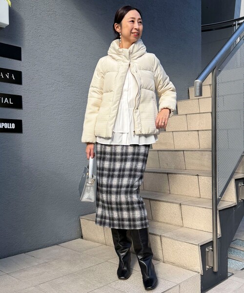 MICO COULIER（ミコクリエ）の「クラシカルツィードダウン（ダウンジャケット/コート・レディース・オフホワイト/ブラック・38）」の19枚目の写真