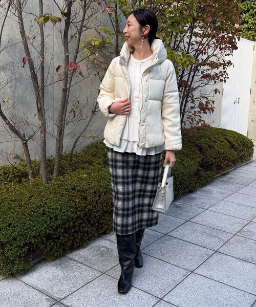 MICO COULIER（ミコクリエ）の「クラシカルツィードダウン（ダウンジャケット/コート・レディース・オフホワイト/ブラック・38）」の11枚目の写真