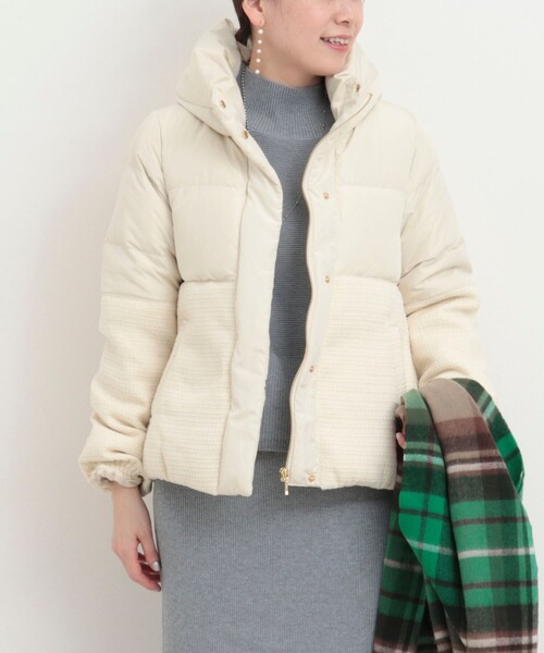 MICO COULIER（ミコクリエ）の「クラシカルツィードダウン（ダウンジャケット/コート・レディース・オフホワイト/ブラック・38）」の15枚目の写真
