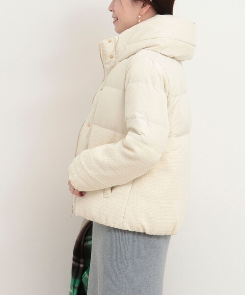 MICO COULIER（ミコクリエ）の「クラシカルツィードダウン（ダウンジャケット/コート・レディース・オフホワイト/ブラック・38）」の17枚目の写真