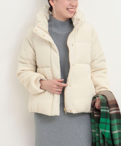 MICO COULIER（ミコクリエ）の「クラシカルツィードダウン（ダウンジャケット/コート・レディース・オフホワイト/ブラック・38）」の22枚目の写真