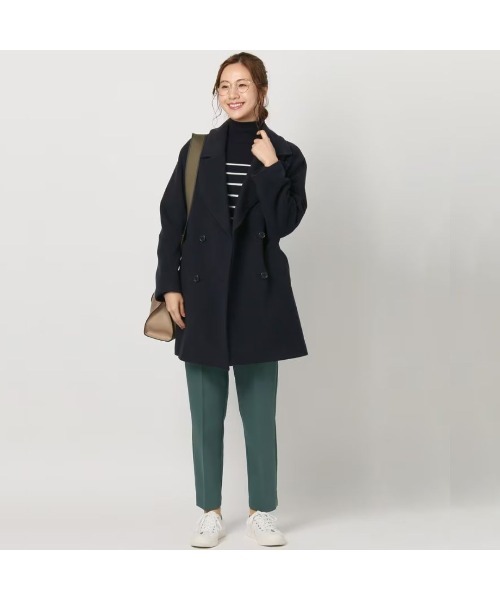 AOYAMA（アオヤマ）の「【カシミヤブレンド】ウールショート丈Pコート（ピーコート・レディース・ネイビー・M）」の10枚目の写真