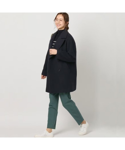 AOYAMA（アオヤマ）の「【カシミヤブレンド】ウールショート丈Pコート（ピーコート・レディース・ネイビー・M）」の11枚目の写真