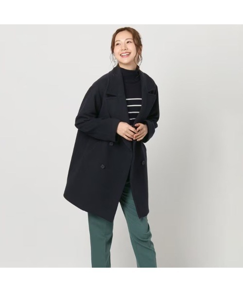 AOYAMA（アオヤマ）の「【カシミヤブレンド】ウールショート丈Pコート（ピーコート・レディース・ネイビー・M）」の9枚目の写真