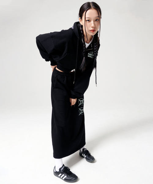 ARTISTWEAR（アーティストウェア）の「[ATW]イリュージョンロングスカート（スカート・レディース・ブラック/グレー・SMALL/MEDIUM）」の3枚目の写真