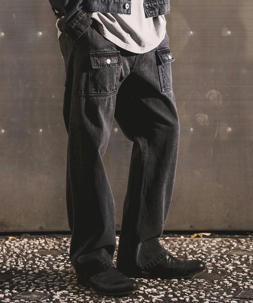 WONDER WALL MOTEL(ワンダーウォールモーテル)の「mp14449-AGING BLACK DENIM BUSH PANTS ブラックデニムブッシュパンツ(26SSPT006)(デニムパンツ・メンズ・ブラック・XL/L/M/S)」の3枚目の写真