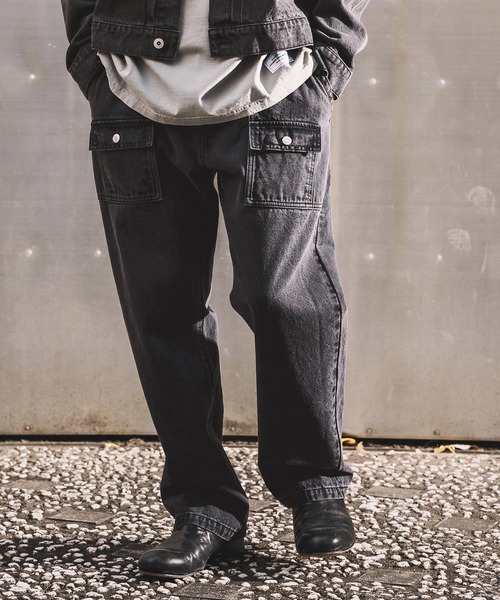 WONDER WALL MOTEL(ワンダーウォールモーテル)の「mp14449-AGING BLACK DENIM BUSH PANTS ブラックデニムブッシュパンツ(26SSPT006)(デニムパンツ・メンズ・ブラック・XL/L/M/S)」の4枚目の写真
