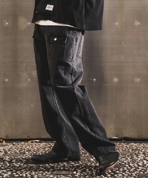 WONDER WALL MOTEL(ワンダーウォールモーテル)の「mp14449-AGING BLACK DENIM BUSH PANTS ブラックデニムブッシュパンツ(26SSPT006)(デニムパンツ・メンズ・ブラック・XL/L/M/S)」の5枚目の写真