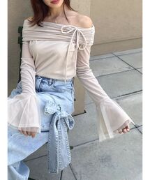 dazzlin | シアーベロアオフショルトップスⅡ(Tシャツ/カットソー)