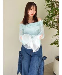 dazzlin | シアーベロアオフショルトップスⅡ(Tシャツ/カットソー)