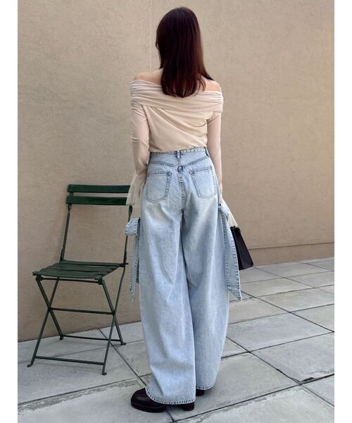 dazzlin（ダズリン）の「シアーベロアオフショルトップスⅡ（Tシャツ/カットソー・レディース・ミント/ベージュ・FREE）」の7枚目の写真