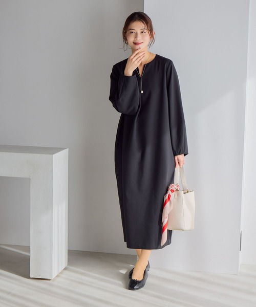 WEB限定】キーネックフォルムワンピース《オケージョン2026SS