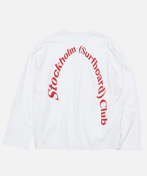Stockholm Surfboard Club(ストックホルムサーフボードクラブ)の「Stockholm Surfboard Club/ストックホルムサーフボードクラブ 長袖Tシャツ Back Logo Longsleeve(Tシャツ/カットソー・メンズ・ブラック/ホワイト・M/L/XL/S)」の6枚目の写真