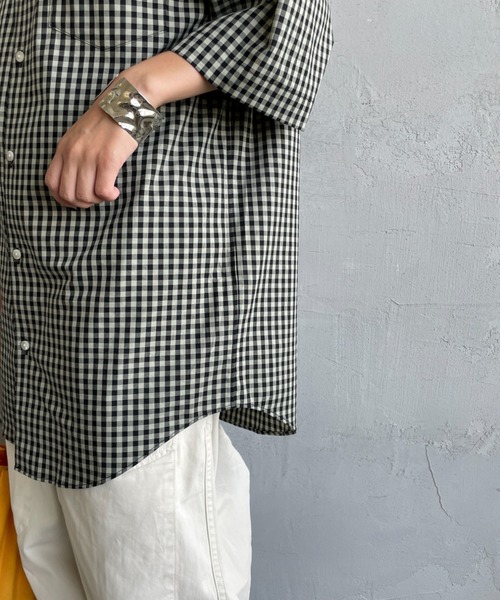 FRED PERRY（フレッドペリー）の「[FRED PERRY/フレッドペリー] ワンポイントロゴ刺繍 ギンガムチェック ショートスリーブシャツ（シャツ/ブラウス・レディース・モスグリーン/サックスブルー・M/L）」の16枚目の写真